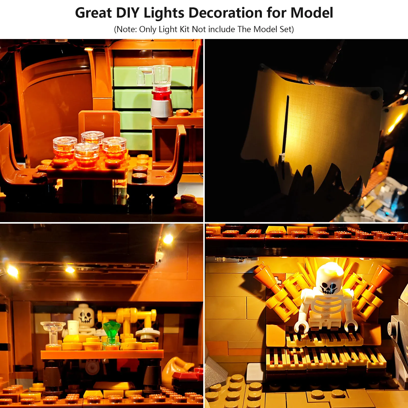 BRIXSPARK LED-Beleuchtungsset für Lego 21363, USB-DIY-Lichtset für Piratenschiff-MOC-Bausteine, Steine nicht im Lieferumfang enthalten