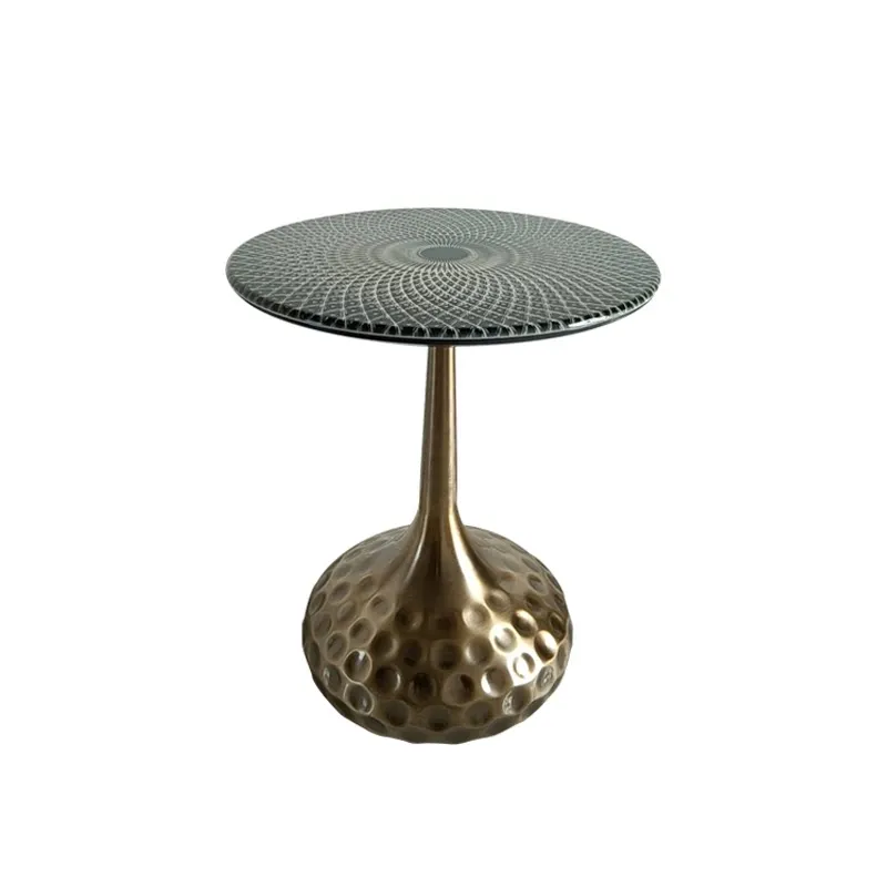 Modern Light Luxury Retro Microcrystalline Stone Edge High-end Corner Table High-end Coffee Table Living Room