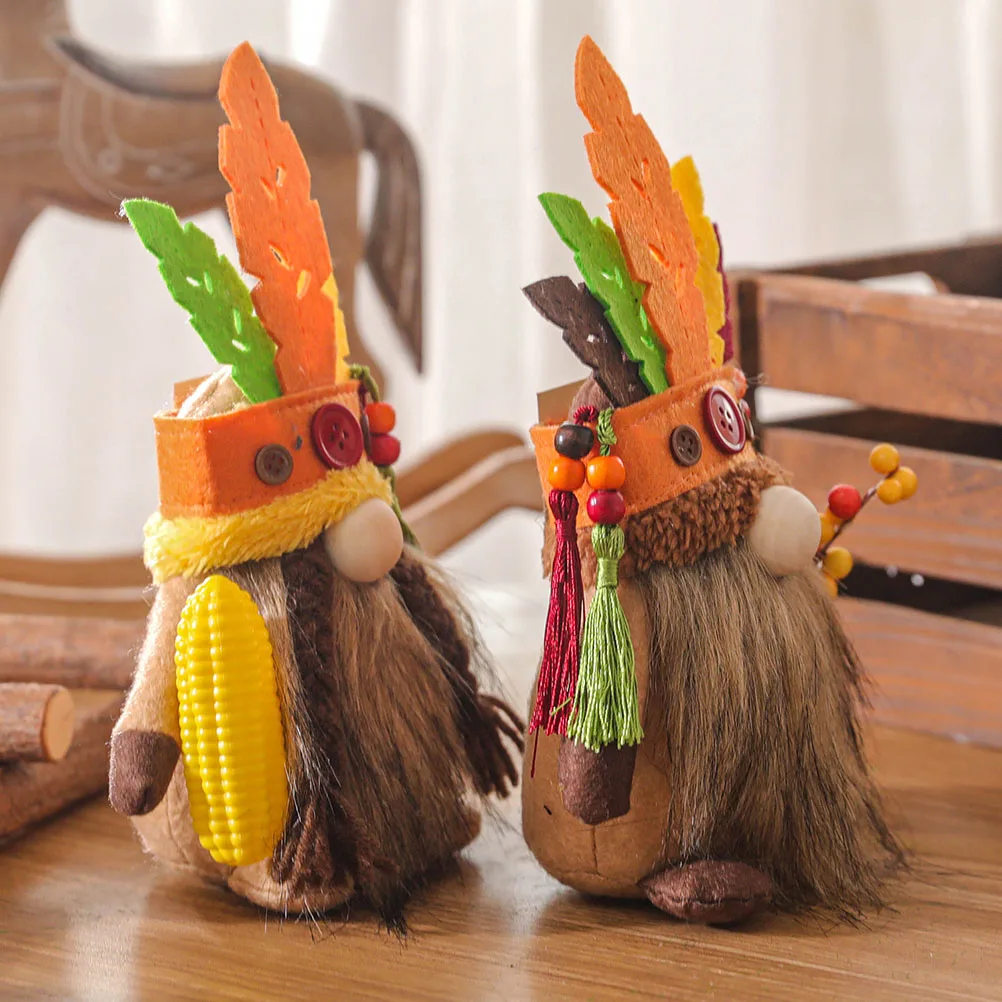

2pcs Desktop Decorations Fall Gnomes Thanksgiving Party Tabletopnaments Sand Halloween Soft Feel Suitable All Ages Christmas