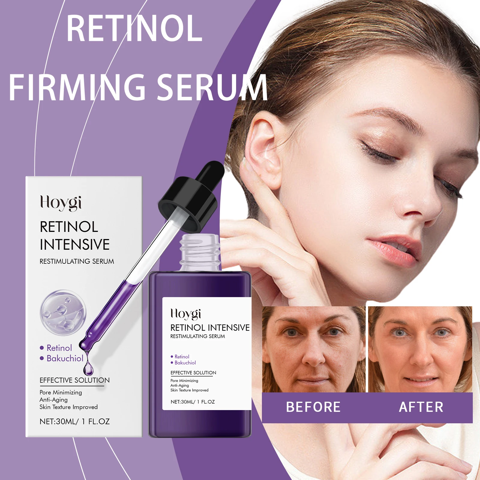

Hoygi Retinol Firming Serum moisturizing Deep Hydration Instant Smoothing Fade Fine Lines Tighten Sagging Korean Skincare