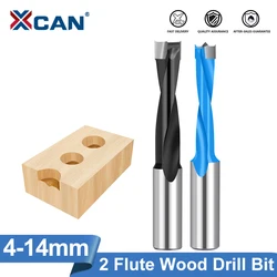 XCAN houtbewerkingsboor 10 mm schacht 2 fluit links/rechts rotatie Forstner boor lengte 70 mm hardmetalen rijboor voor hout 4-14 mm