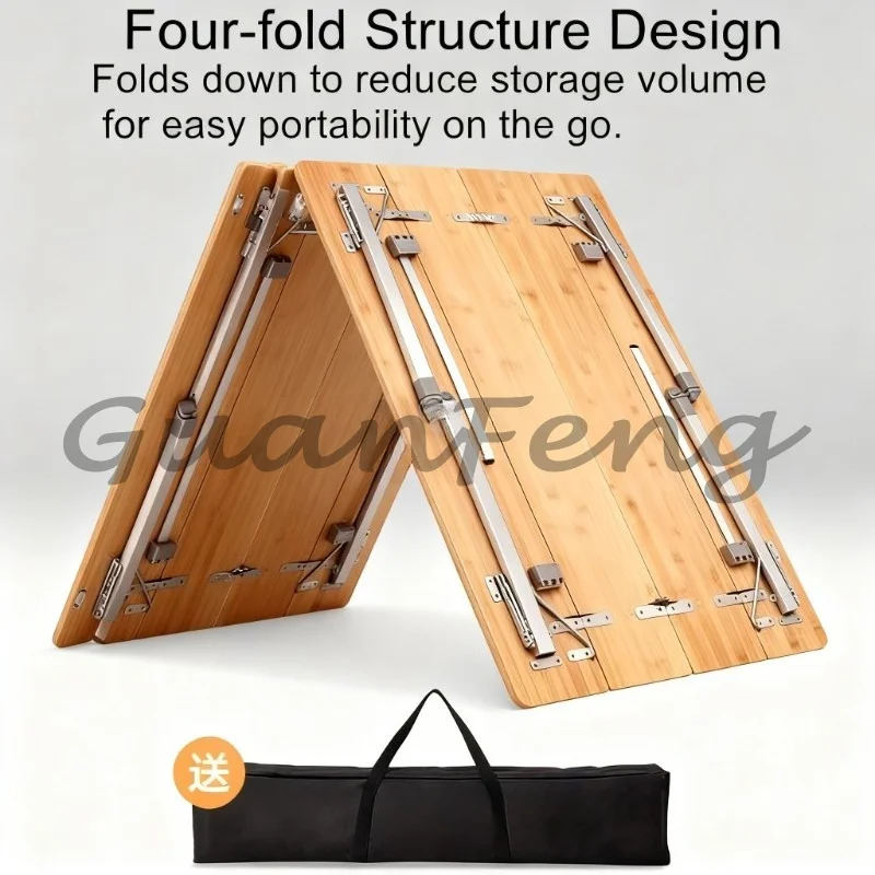 Adjustable Height Outdoor Folding Camping Table, Desktop Portable Folding Table, Suitable for Camping and Picnicking