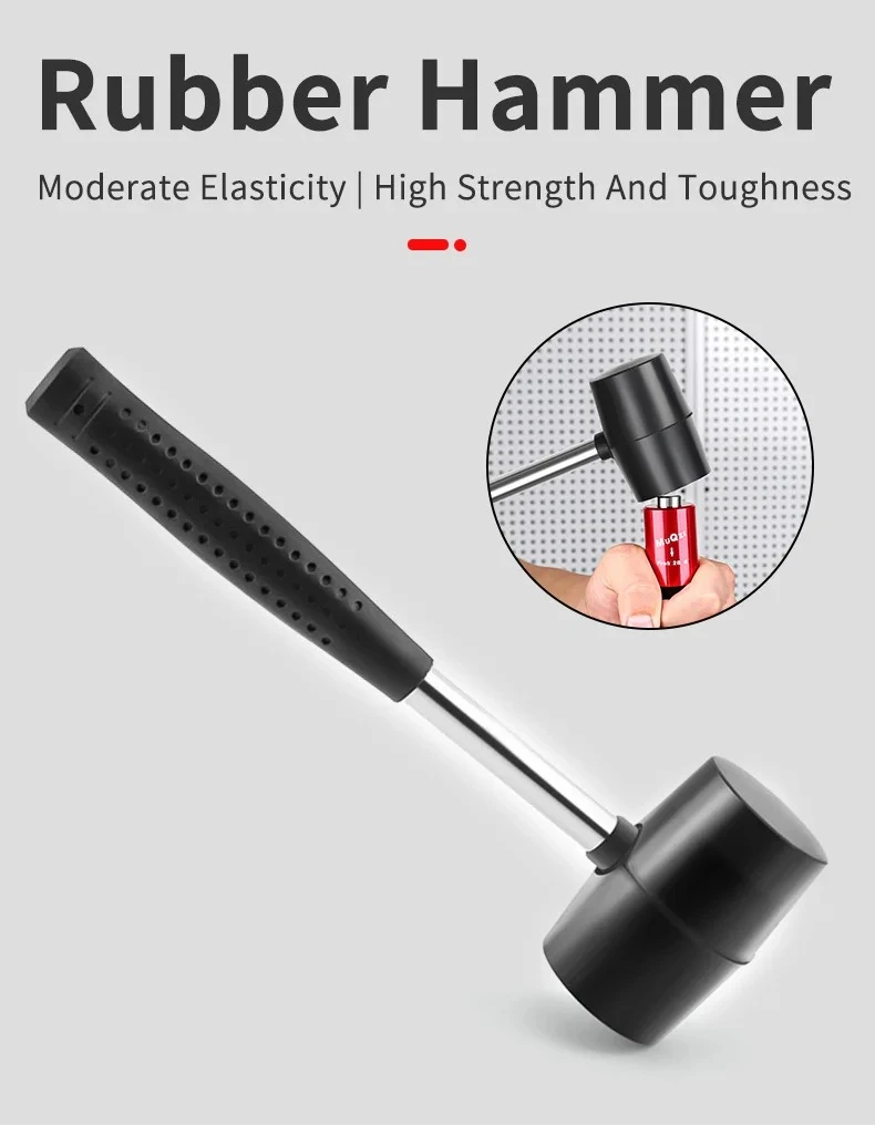 5PCS，Bicycle Tools Rubber Hammer 263mm, Versatile Rubber Hammer with Tubular Steel Handle