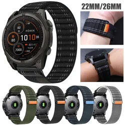 Nylon Loop Band For Garmin Fenix E 8 47mm 51mm/7X 7 Pro/6 6X Sapphire GPS/5 5x plus/Epix QuickFit Bracelet 22mm 26mm Sport Strap