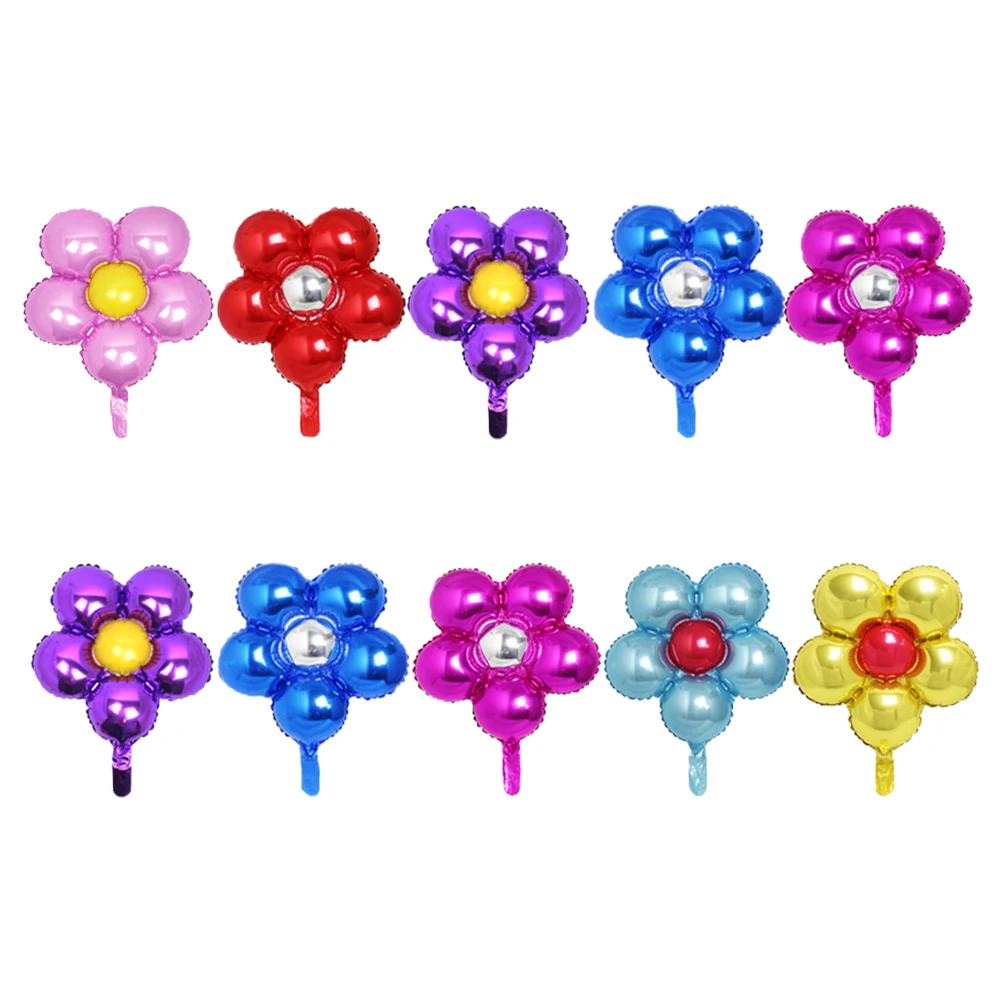 

10 Pcs Foil Balloons Flower Shaped Balloon Flower Shaped Reusable Decorative Party Wedding Bright Color Non Breakable