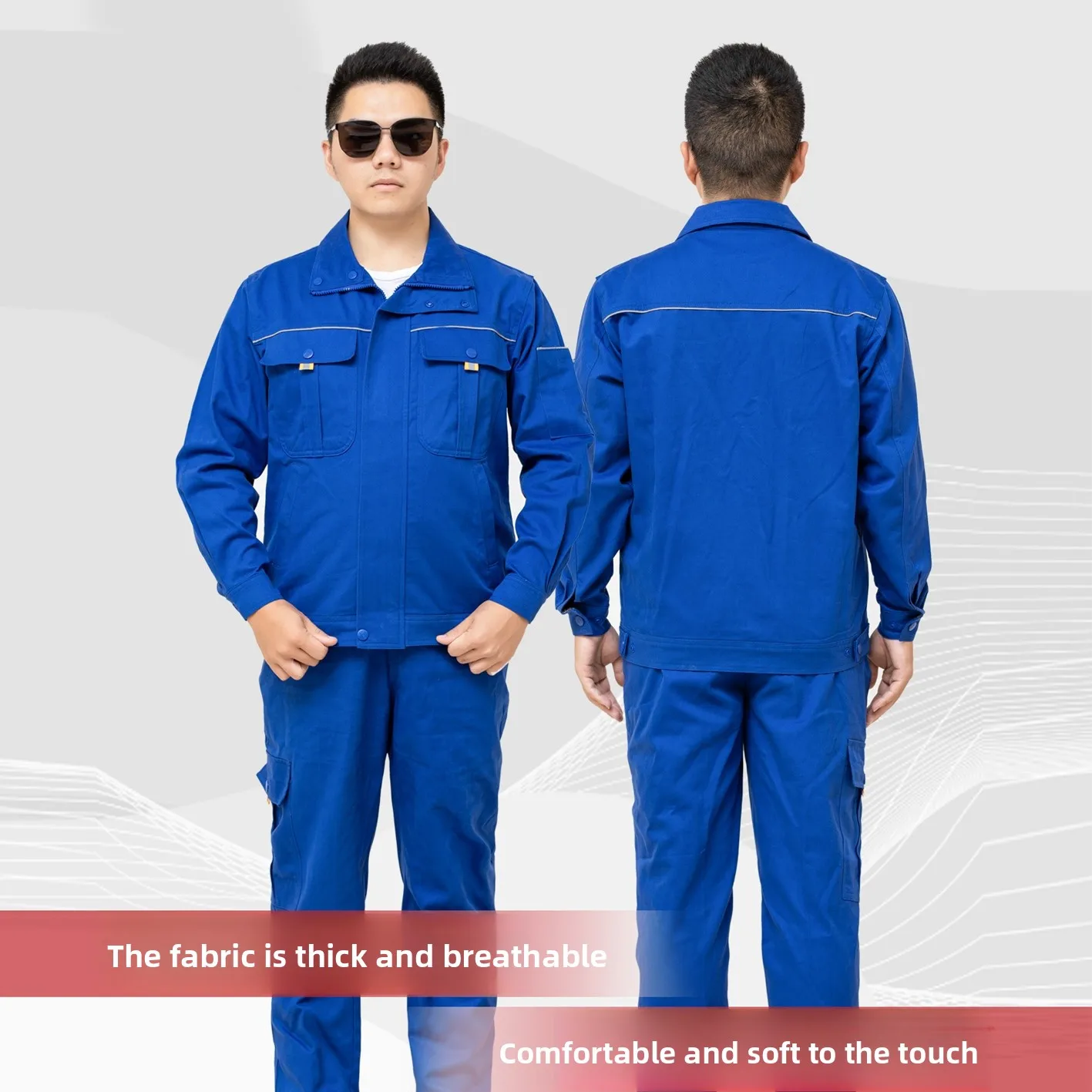 Set da Lavoro in Puro Cotone con Colletto Rialzato, Resistente all'Usura e allo Sporco, Traspirante, per Saldatura e Riparazioni