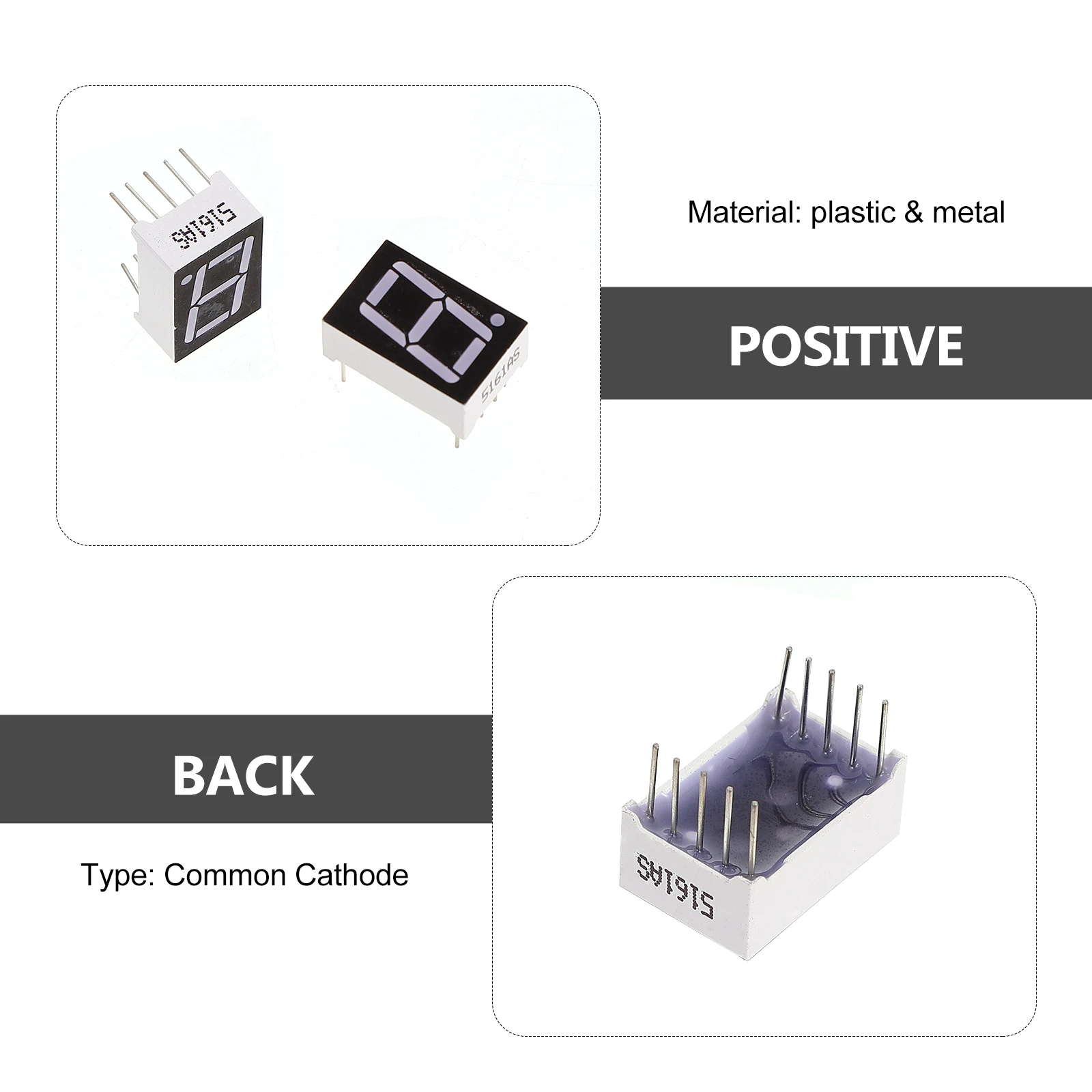 20pcs tubo digital de luz vermelha 0,5 polegadas display LED características estáveis de material co-comum