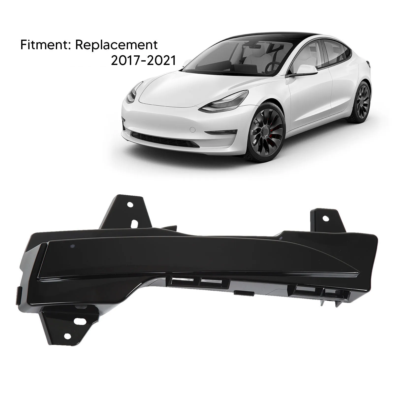 ZK30 Front Left Bumper Fog Light Cover 1490022‑00‑A Stable Light Housing Replacement For Tesla Model 3 2017 to 2021