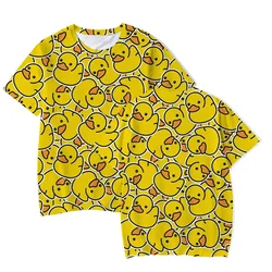 Summer Cartoon Yellow Duck T-Shirt for Male Fashion 3D Printed Tee Tops Casual Oversized Streetwear Short Sleeve Clothing