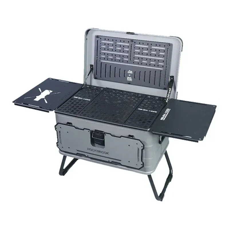 ROCKBROOK Large Capacity with CampingTripod Aluminum Box Foldable Portable Travel Storage Box Modified BoxOutdoor