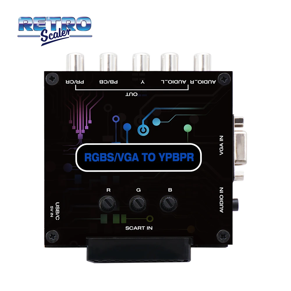 RetroScaler RGBS (Scart) o VGA a YPBPR Signal Video Transcoder Converter RGBS a componente de diferencia de Color para consola de juegos