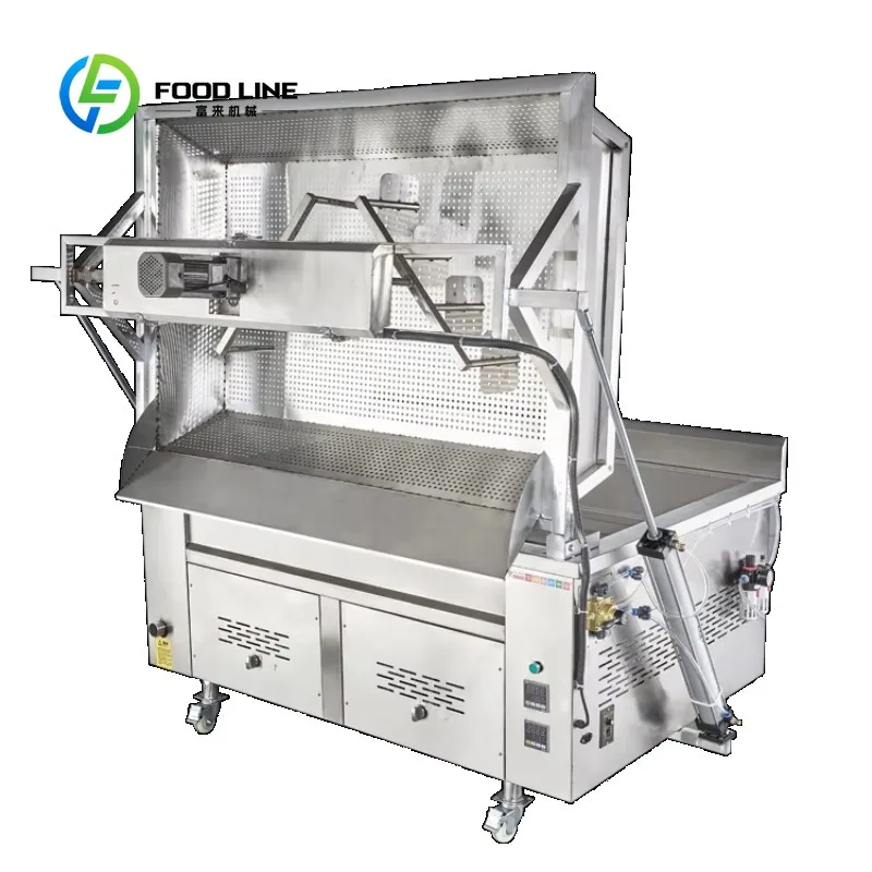 

Customized size Large capacity stainless steel french fries making machine LPG fryer machine