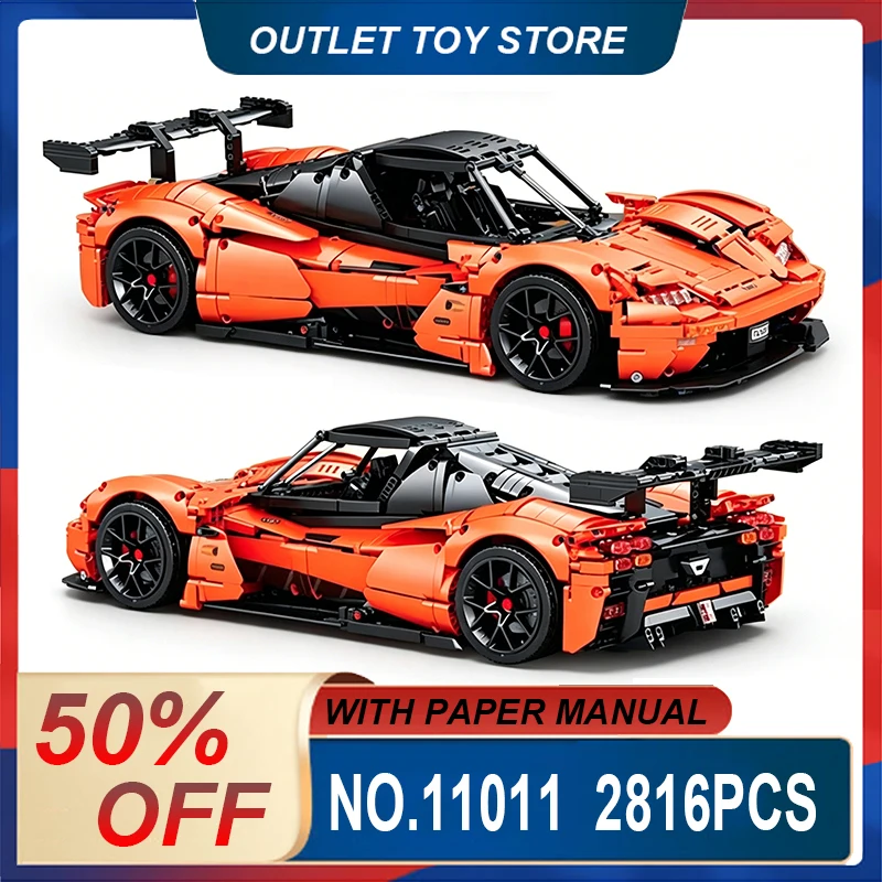 1:8 IN STOCK Reobrix 11011 MOC Technical GTR Sports Car Building Blocks Bricks Assembling Model DIY Toys Boys Christmas Gift Set
