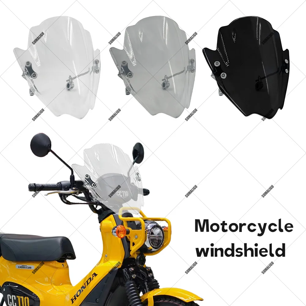 

For HONDA Cross Cub 110 CC 110 CC110 2023 New Universal Motorcycles windshield adjustable handlebar tube diameter22.25.28MM