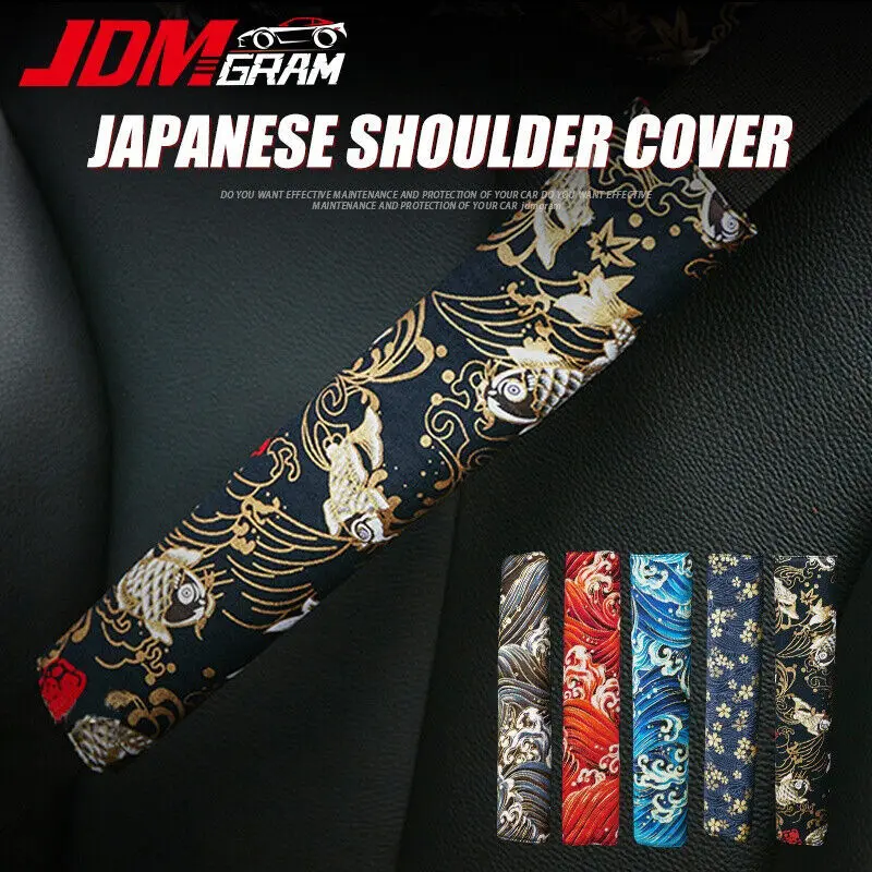 

Car Seat Belt Cover Shoulder Cover Japanese and Wind Canvas Car Seat Belt Protection Cover Car Protective Cover