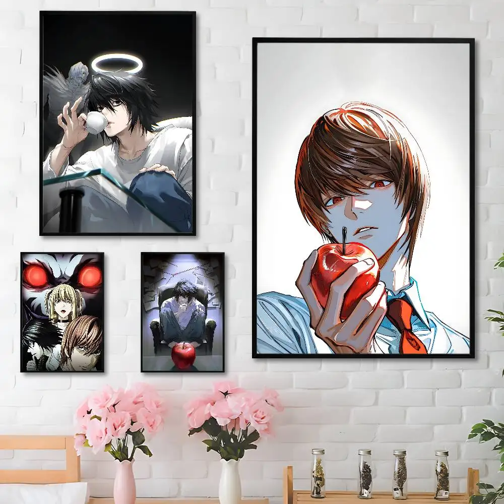 D-Death Misa L Yagami N-Note Club Bar Paper Vintage Poster Wall Art Painting Bedroom Study Stickers