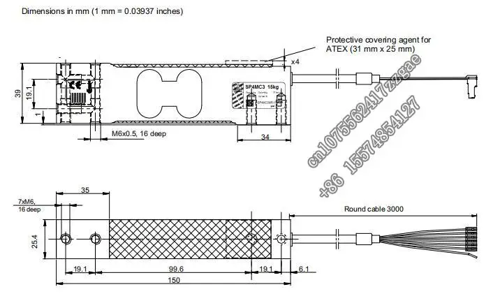 Good price 150kg single point load cell for bench scale SP4MC3MR/150KG