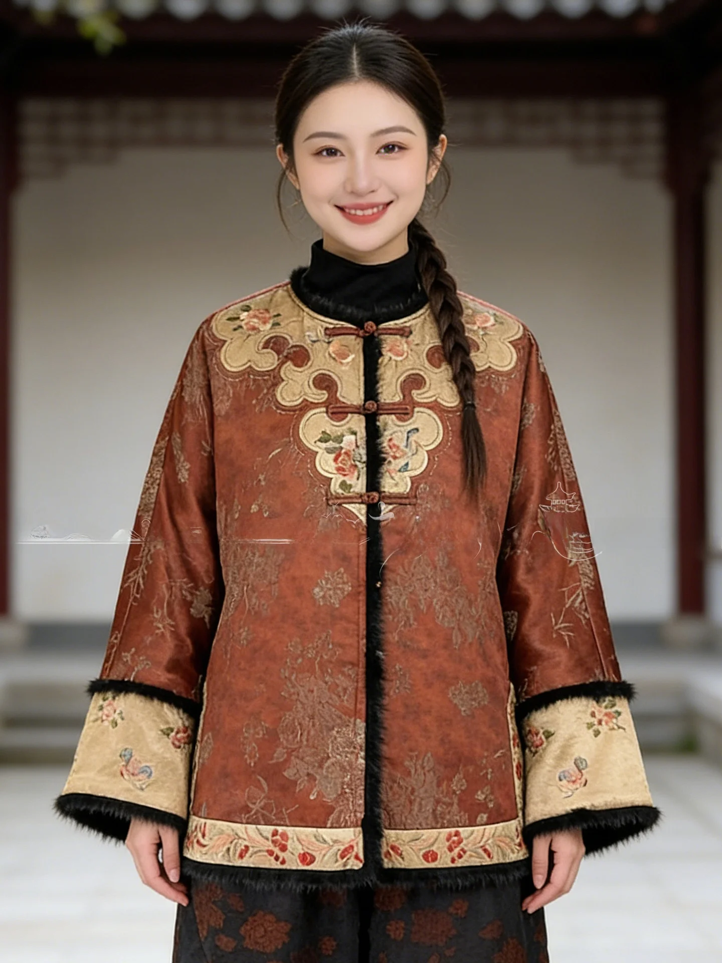 

Новая зимняя женская стеганая куртка из хлопка с тяжелой вышивкой, меховым воротником, на пуговицах, в ретро-стиле, в китайском национальном стиле