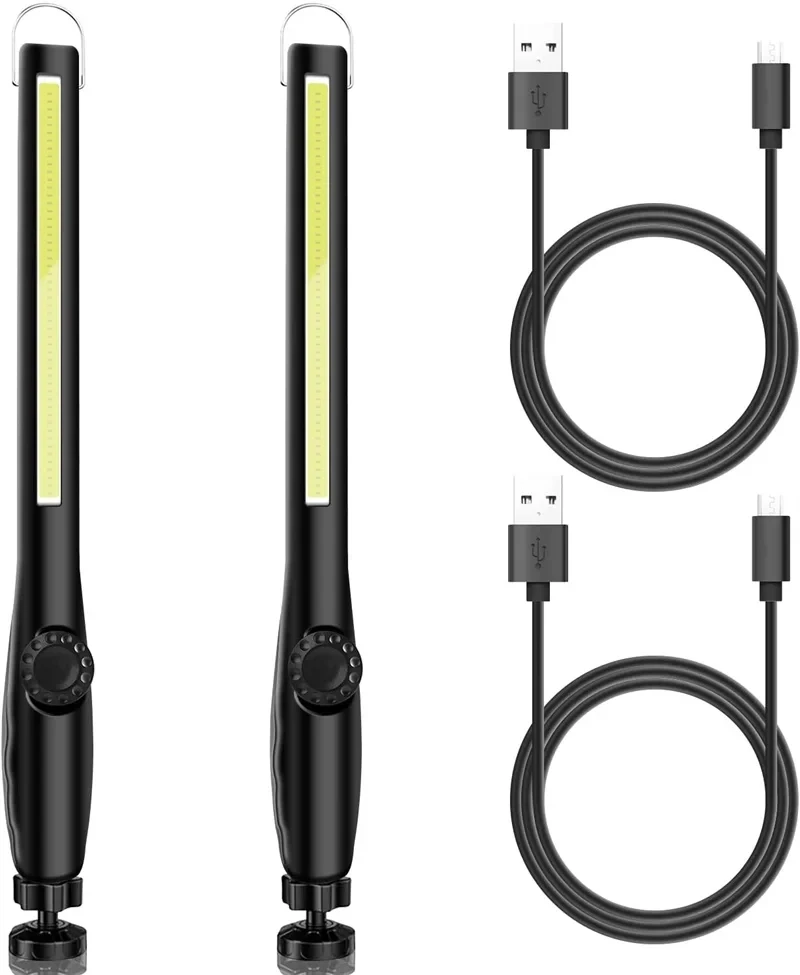 Linterna LED COB magnética, recargable por USB Luz de trabajo, gancho de antorcha portátil, luz de inspección, lámpara de reparación de automóviles para acampar, nueva