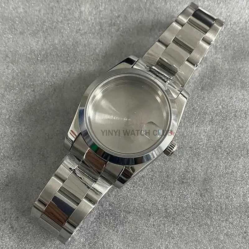 36mm Watch Case with 36mm Oyster Style Constant Motion Case with Sapphire Glass Stainless Steel Case Fit NH35 NH36 4R36