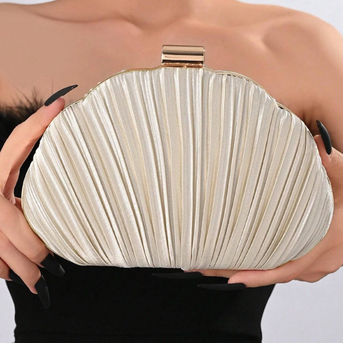 

Модные клатчи-ракушки, вечерняя сумка, элегантный атласный шелковый кошелек для свадебной вечеринки, женская мода, роскошный кошелек для невесты, дизайнерская сумка