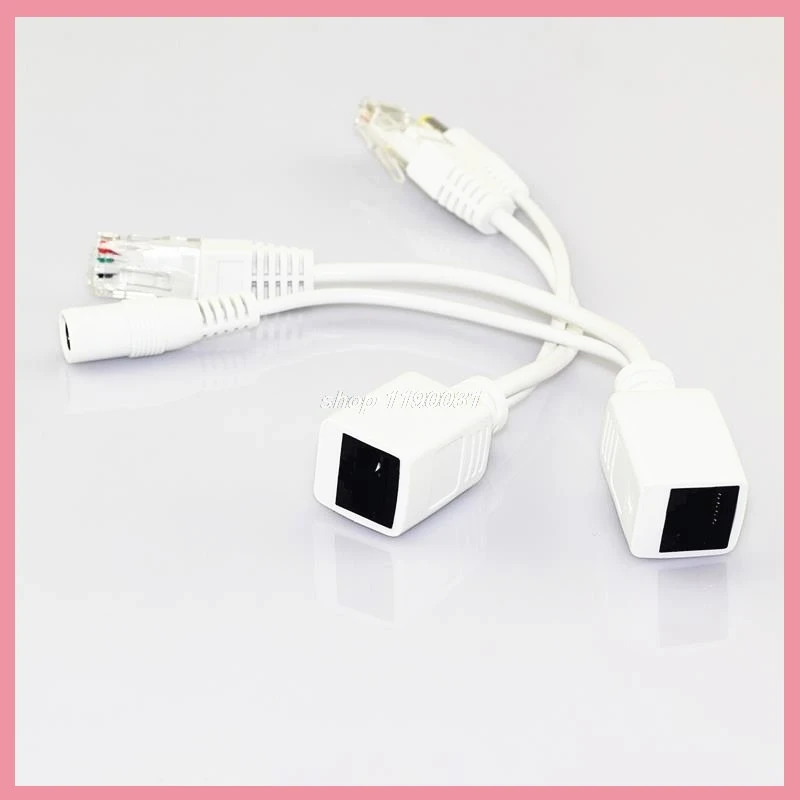 1 Pair 12v POE Splitter Adapter Accessories RJ45 Injector Kit Power Cable Camera Cctv Connector for Security Camera Cctv B6