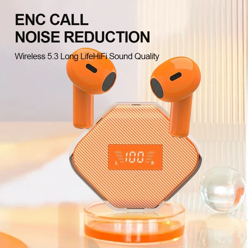 Wireless Bluetooth 5.3 Earphone With LED Screen HIFI ENC Call noise reduction Earbuds In-ears Headphones Gaming Headset With mic