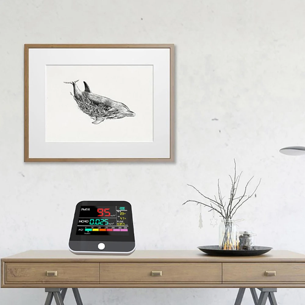 Dienmern DM306B Portable Smart Air Quality Detector High Sensitivity PM2.5 Gas Monitor with AQI Formaldehyde Laser Sensor