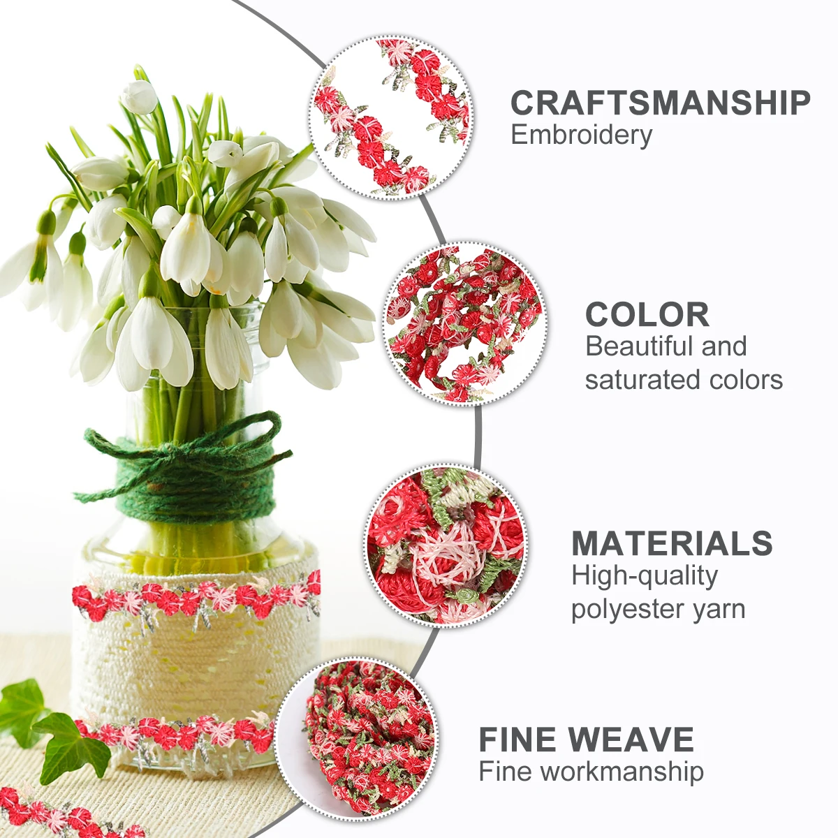 

4 .5m Colorful Small Lace Elastic Sewing Ribbon for Ribbons Crafting Floral Trim Dark Red Wedding Decor Pillow Supplies