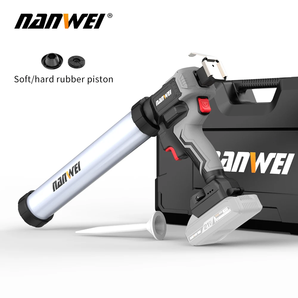 Pistolet do kleju NANWEI Electric 21V Akumulatorowy Bezszczotkowy Pistolet do Kleju Cementowego do Szkła Elektryczny Pistolet do Uszczelniania