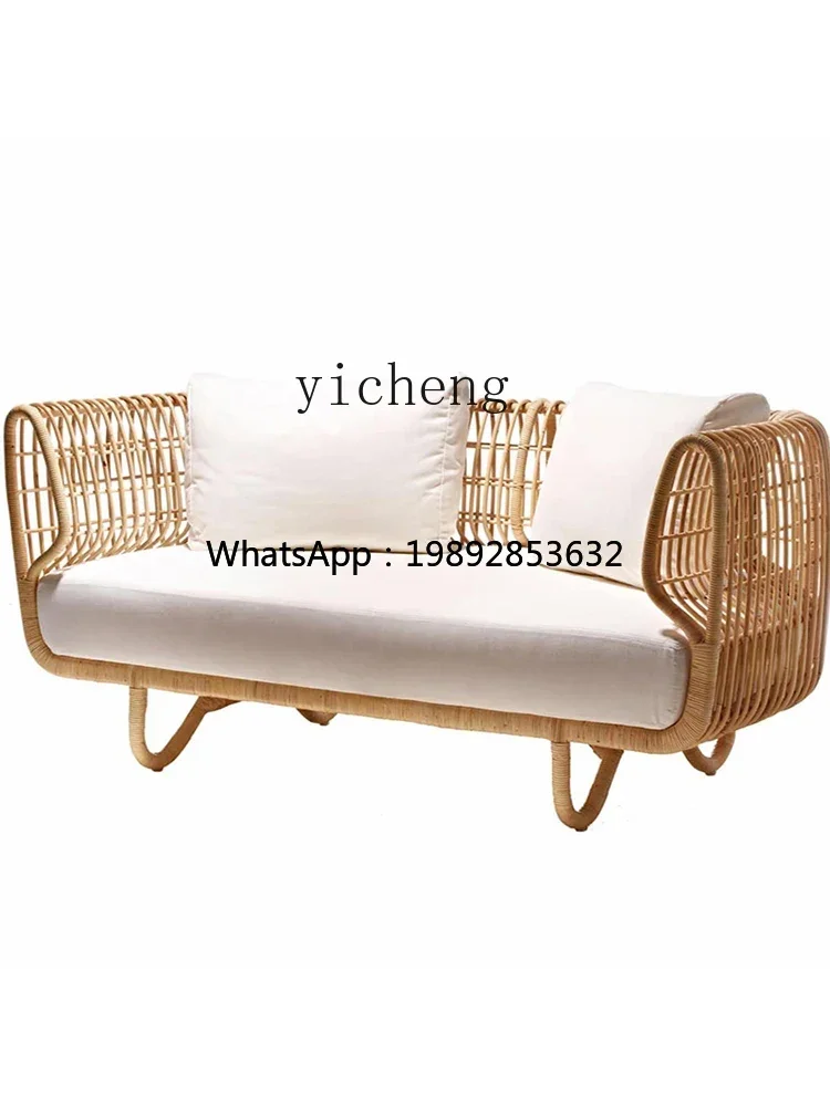 أريكة خارجية منسوجة كرسي الروطان مجموعة طاولة القهوة أثاث الشرفة كرسي داخلي