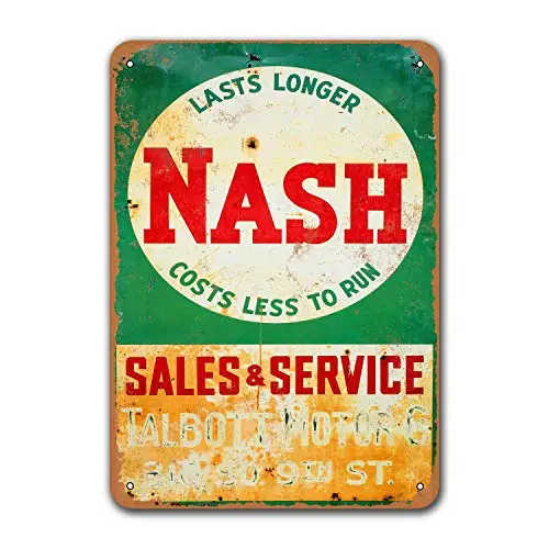 Bar Poster Nash Sales and Service Restaurant Wall Decor Tin Signs Cars Metal Vintage Grage Man Cave Sgins Coffee Club Game Room