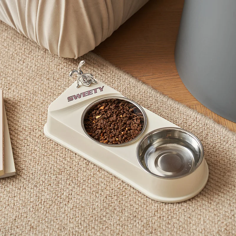 

Pet Bowl, Stainless Steel Anti-slip and Anti-knock Pet Bowl, Butterfly Cat Food Bowl, Dog Food Utensils Товары Для Кошек