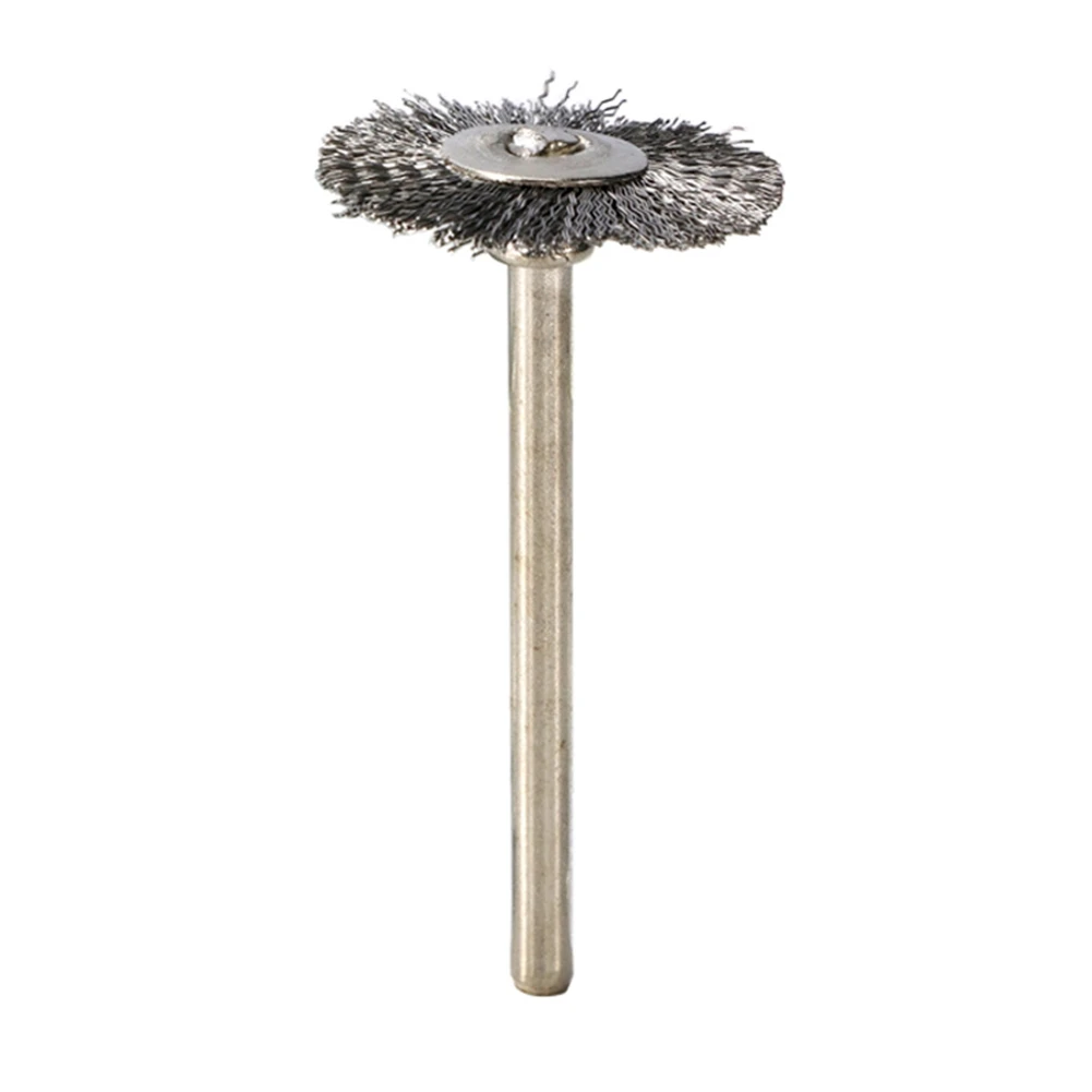 ドレメル回転工具用ミニワイヤーブラシセット、ホイールカップ、真ちゅう、鋼、シャンク、パワー、研磨バフ、3mm、40個