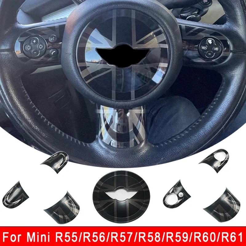 For Mini R55 R60 Countryman Steering Wheel Panel Button Cover Styling Sticker For Mini Cooper R56 R57 R58 R59 Car Accessories