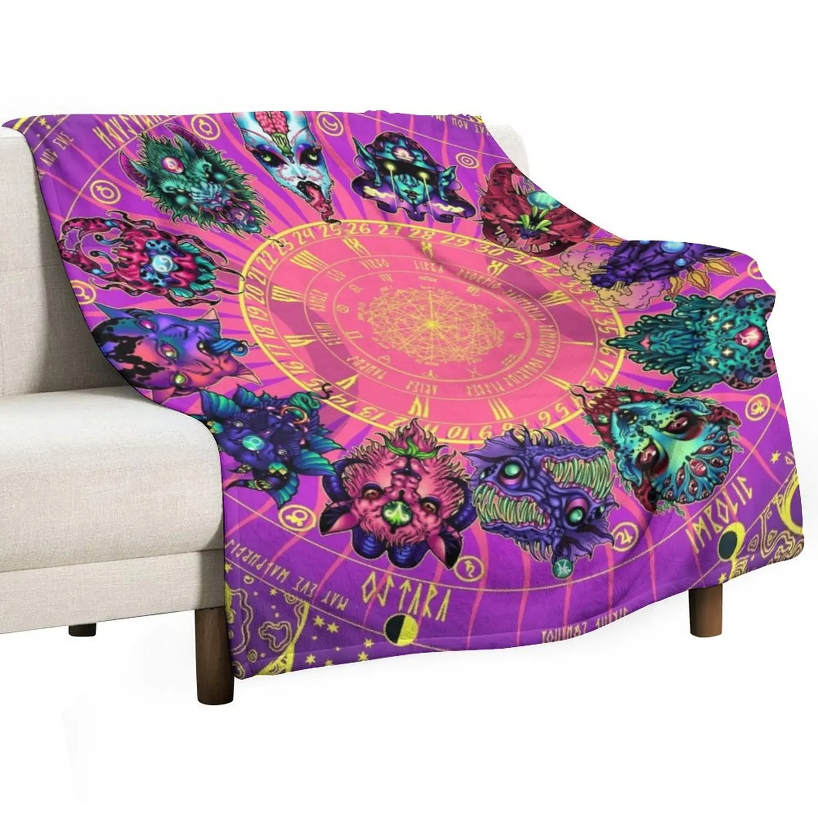 Micah Souza's Zodiac Throw Blanket Thins Thin Thermals For Travel Bed Fashionable Luxury Designer for sofa Blankets