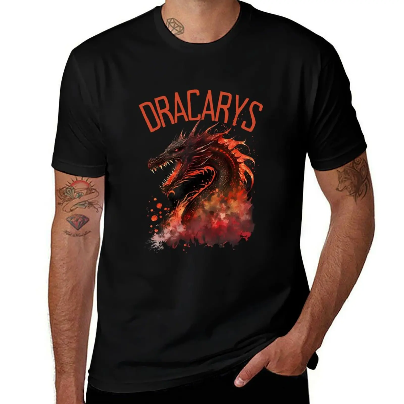 Dracarys - Dragon - Fire and Blood - Fantasy Dragon T-Shirt Luxury man plus size tops anime shirts men