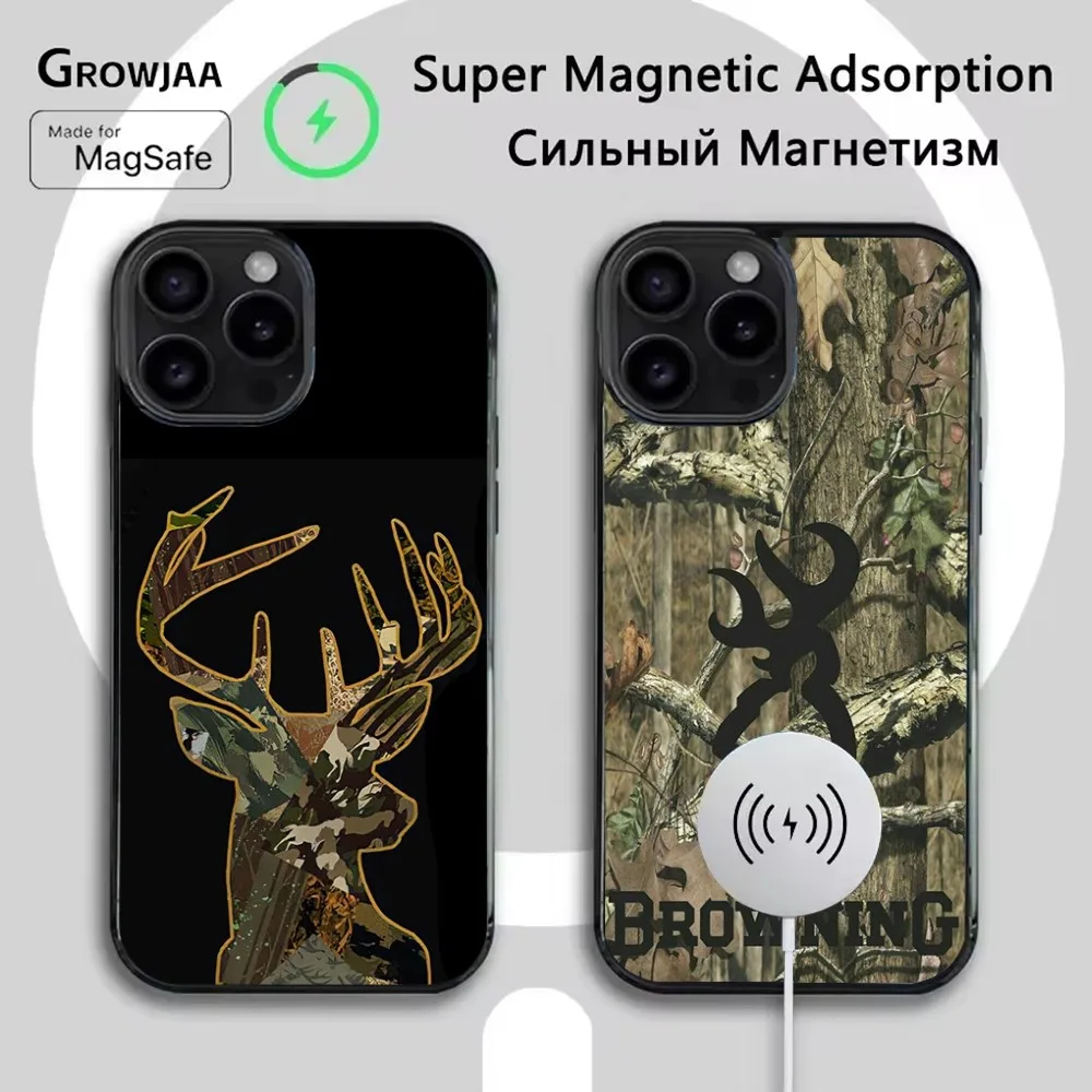 

Deer Hunting Camo Phone Case For iPhone 16e,16,15,14,13,12,11,Plus,Pro,Max,Mini Magsafe Magnetic Wireless Charging