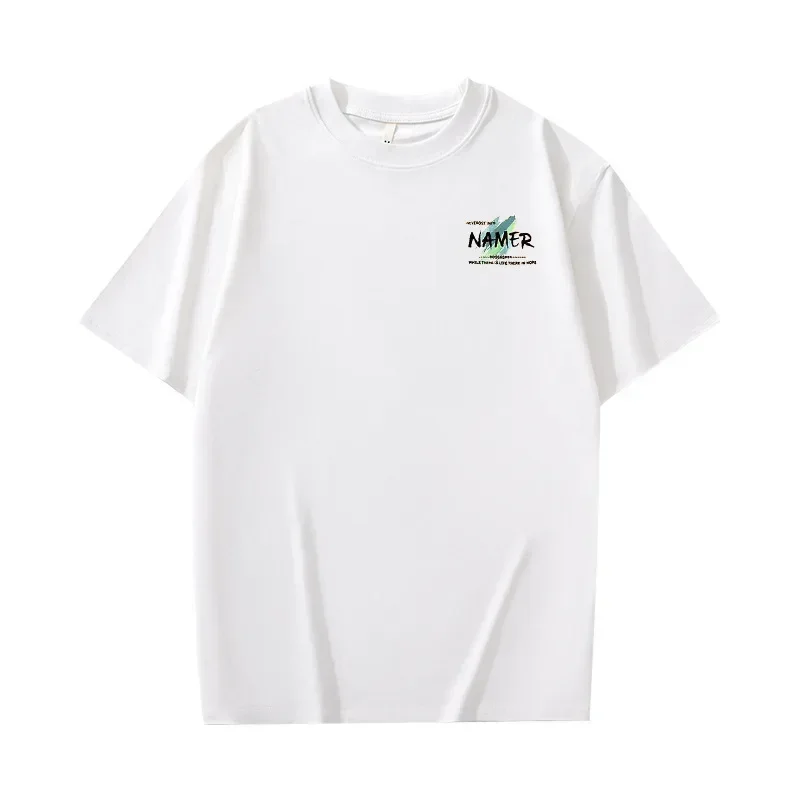 Short Sleeve T-shirts Men's Summer New Fashion Cotton Simple Classic American Style Heavy Duty Casual Trendy T-shirts Male Tops