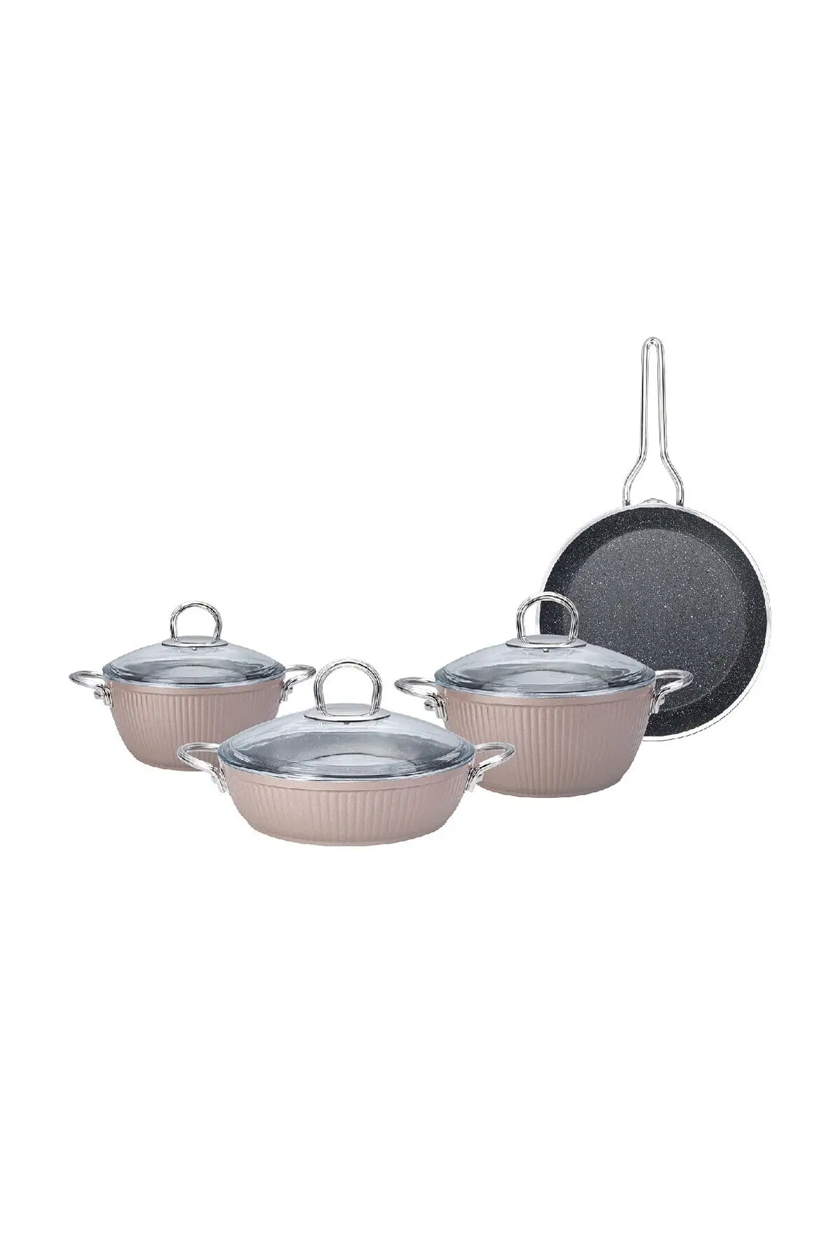 DOLBOVI Line 7 piece granite Cookware Set roseware Set