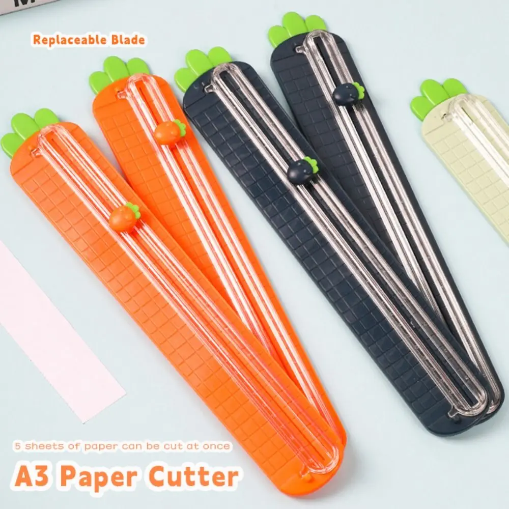 Portable A3 A3 Paper Cutter Mini Replaceable Blade Paper Trimmer Carrot Shaped Bidirectional Paper Cutting Machine School Office