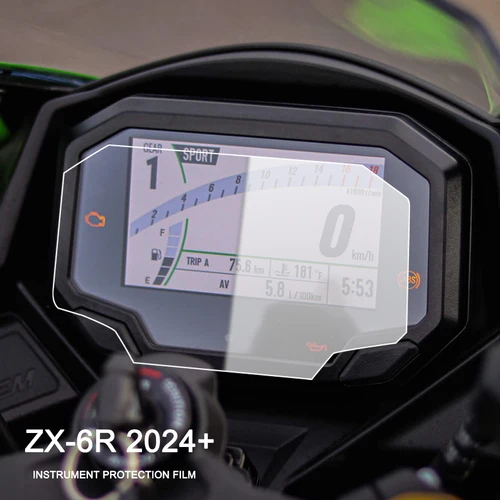 Imagen 2 del producto Para Kawasaki ZX-6R 2024 + ZX-10R 2021 + película de instrumentos de motocicleta ZX 6R accesorios protección de tablero de pantalla de grupo de arañazos