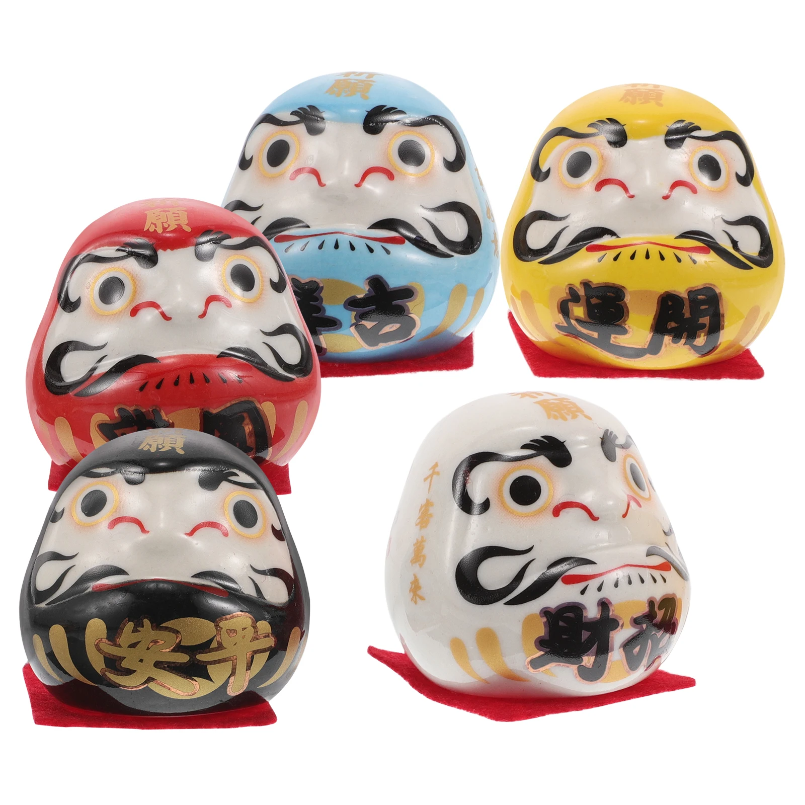 

5Pcs Traditional Japanese Egg Ceramic Decoration Exquisite Craftsmanship Multifunctional Design Good Luck Charm