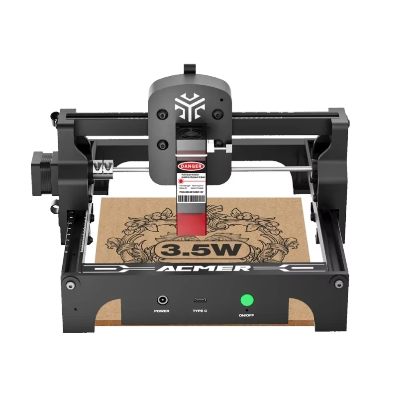 ACMER S1 Lasergraveermachine 2.5W/3.5W/6W Veelzijdige graveermachine voor hout, gelakt metaal en leer, geschikt voor hobbyisten en professionals