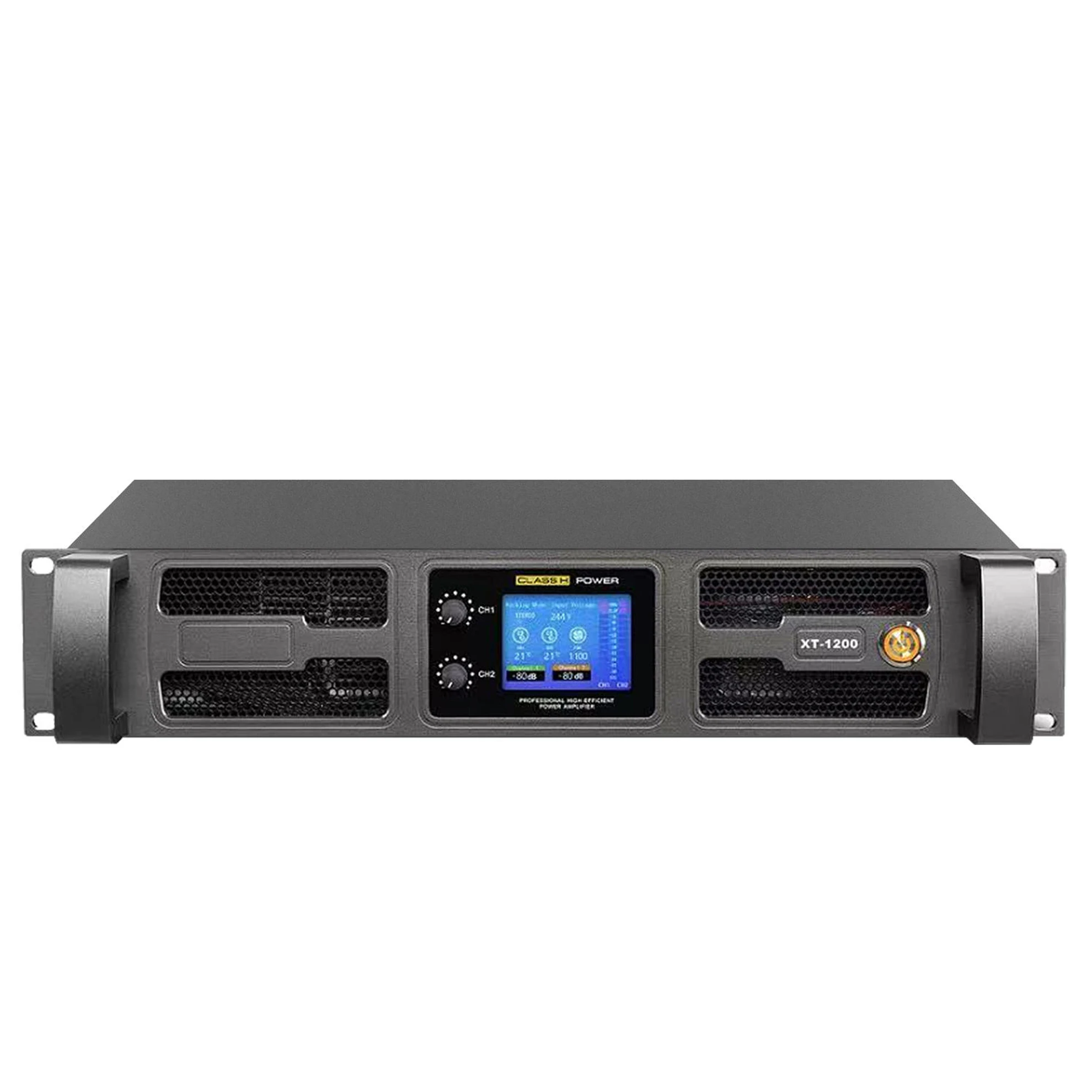 XT12 Power Amplifier 2*1200w Power Amplifier With Lcd Display Stereo 2 Channel Amplifiers KTV Home Stage Audio System