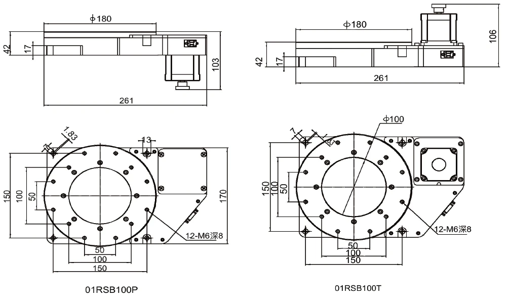 01RSB100 Synchronous Belt Type Hollow Motorized Rotary Stages