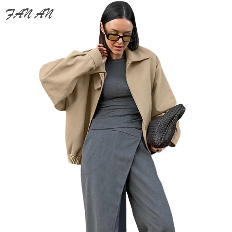 

Trendy Retro Color Loose Collar Woolen Jacket 2024 Autumn And Winter New Item Niche Simple Versatile Commuting Jacket For Women