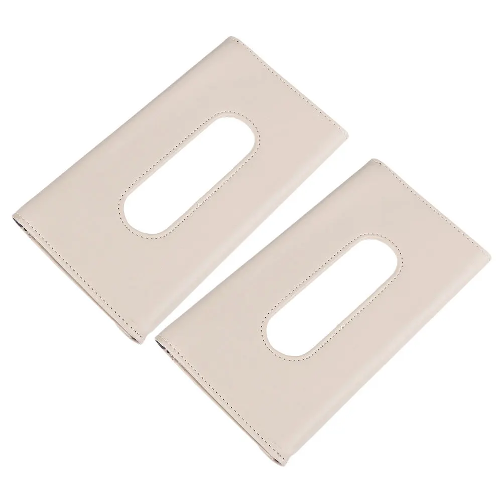 

2Pcs Car Visor Tissue Pouch Stylish Design Easy Installation Compact Durable Material Convenient Access Tissue Holder