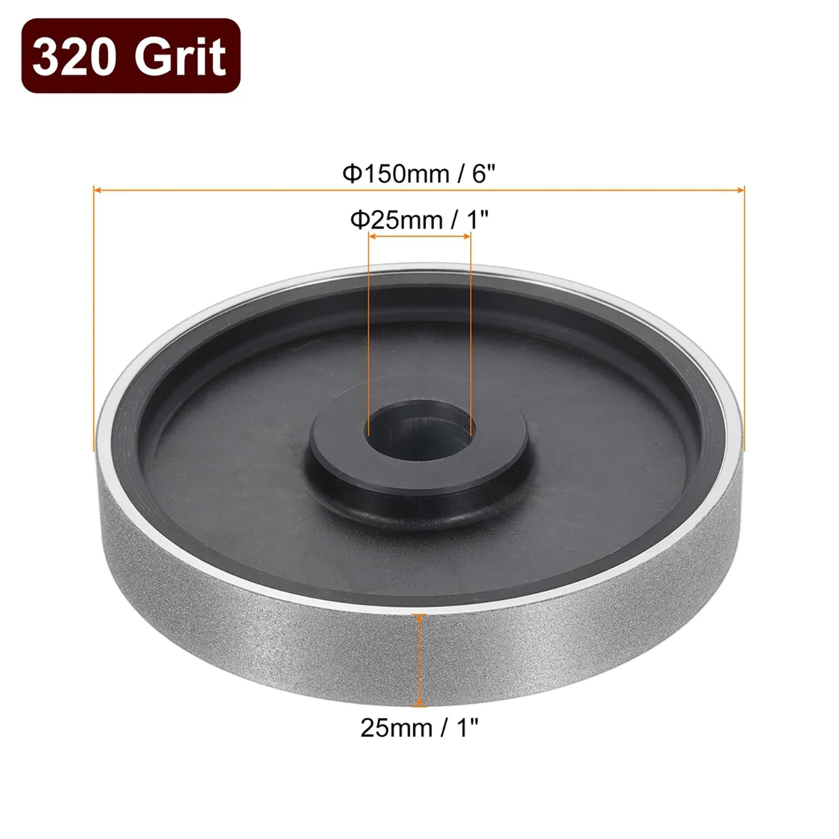 

A002 Алмазный шлифовальный круг для гранильных ювелирных изделий 6-дюймовые алмазные шлифовальные круги с отверстием в оправке 1 дюйм для драгоценных камней, мрамора, зернистости 320