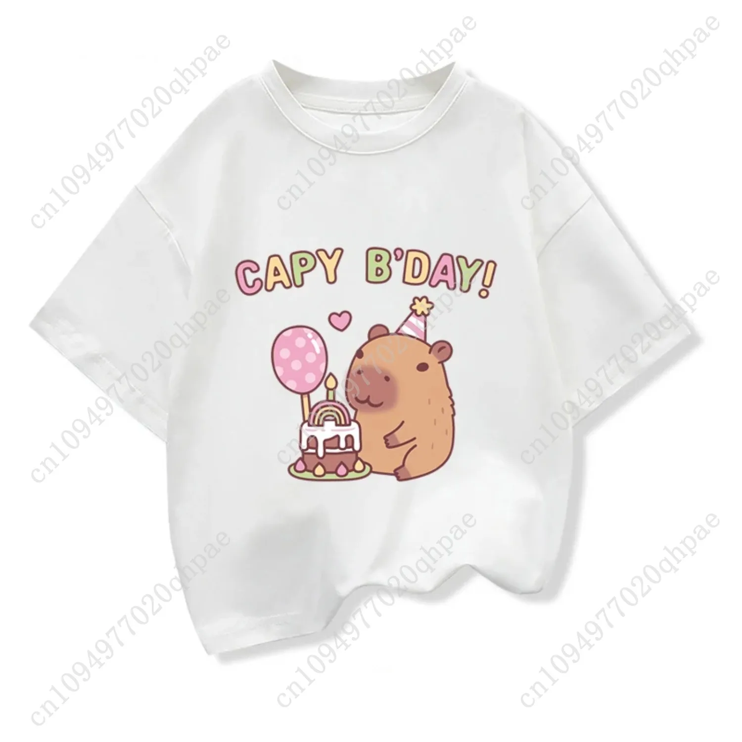 ملابس صيفية للأطفال مع طباعة كابيبارا اللطيفة للأطفال على الطراز الياباني بأكمام قصيرة تي شيرت بتصميم ملابس أعياد الميلاد للأطفال هدايا